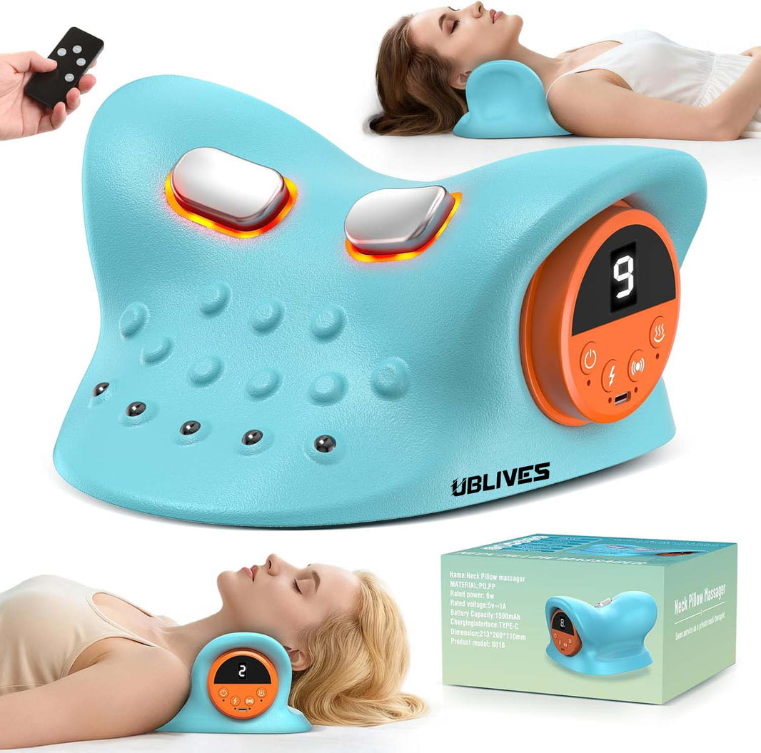Neck Massager with Multi-Directional Stretch, Heating & Vibration