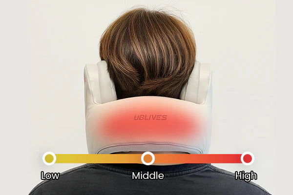 Low middle and high neck pillow warming levels