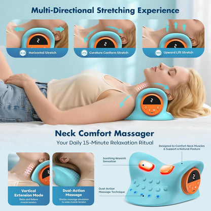 Neck Massager with Multi-Directional Stretch, Heating & Vibration