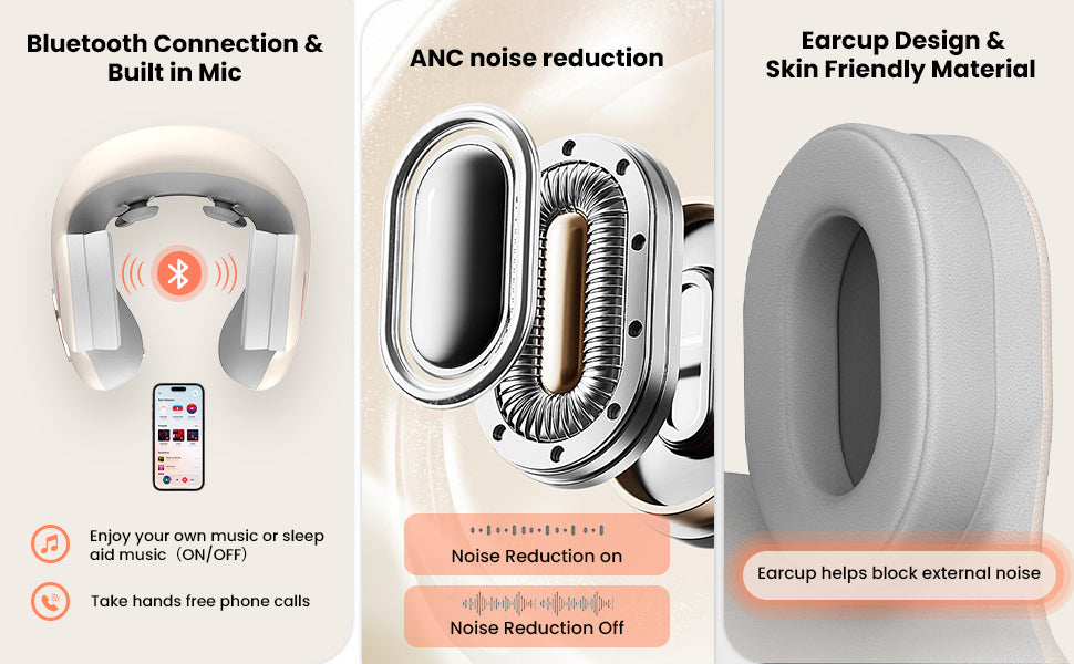 Bluetooth connection, ANC noise reduction and skin-friendly earcups