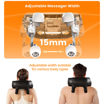 Shiatsu Neck Massager with 3 Optional Massage Area and Heat