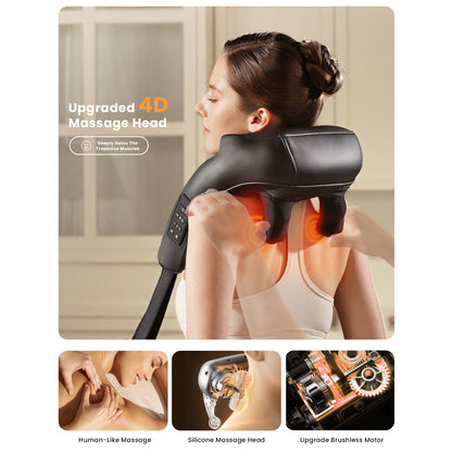 Shiatsu Neck Massager with 3 Optional Massage Area and Heat